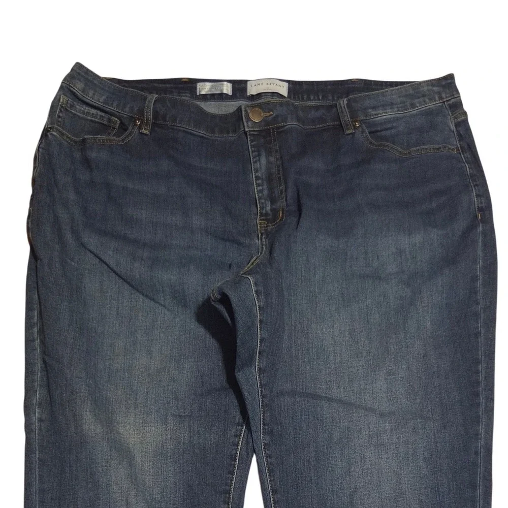 Lane Bryant Signature Fit Mid-Rise Boyfriend Embellished Cuff Jeans Blue 22 - Picture 2 of 8